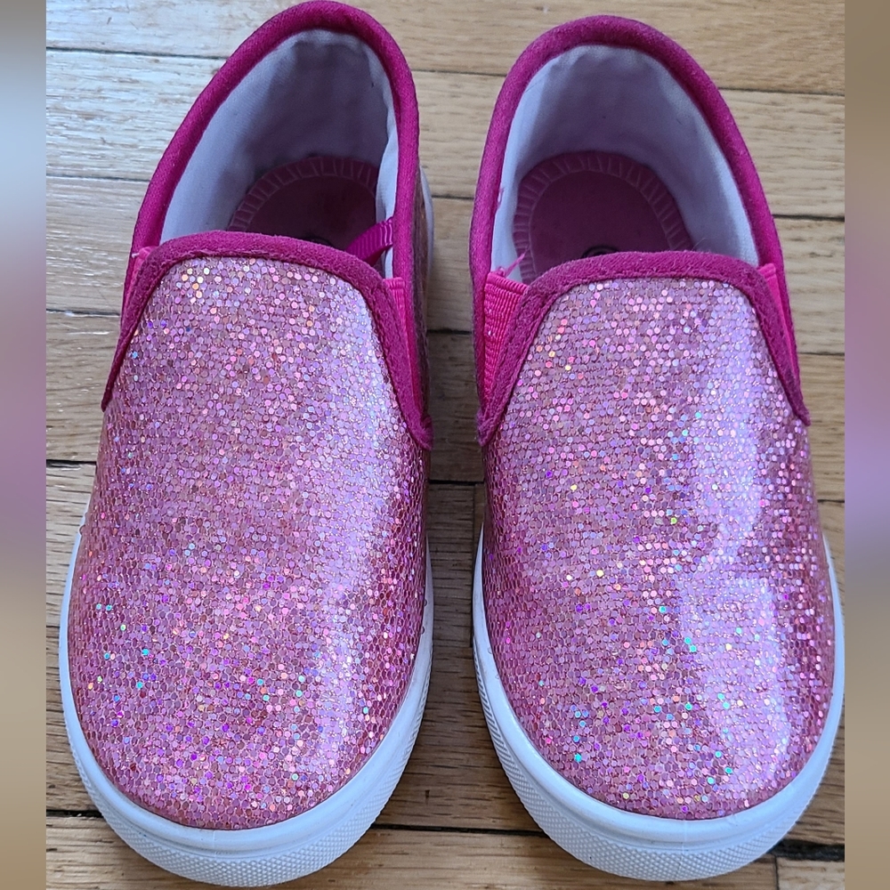 Pink glitter or holographic like shoes